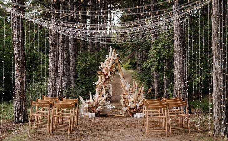 Bosque sillas madera boda