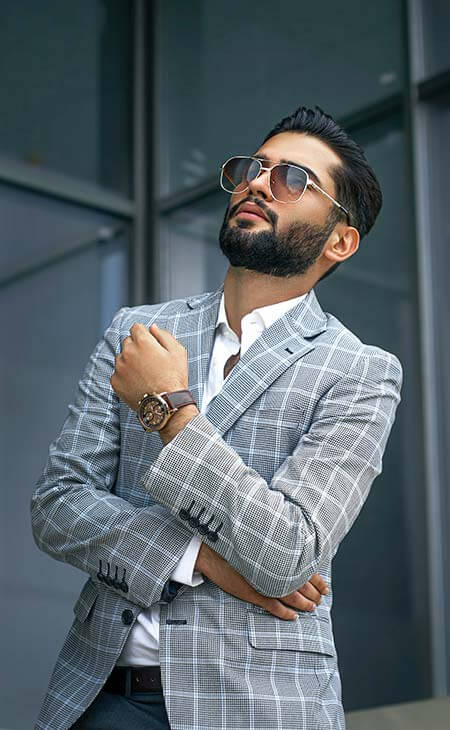 Hombre gafas blazer patron